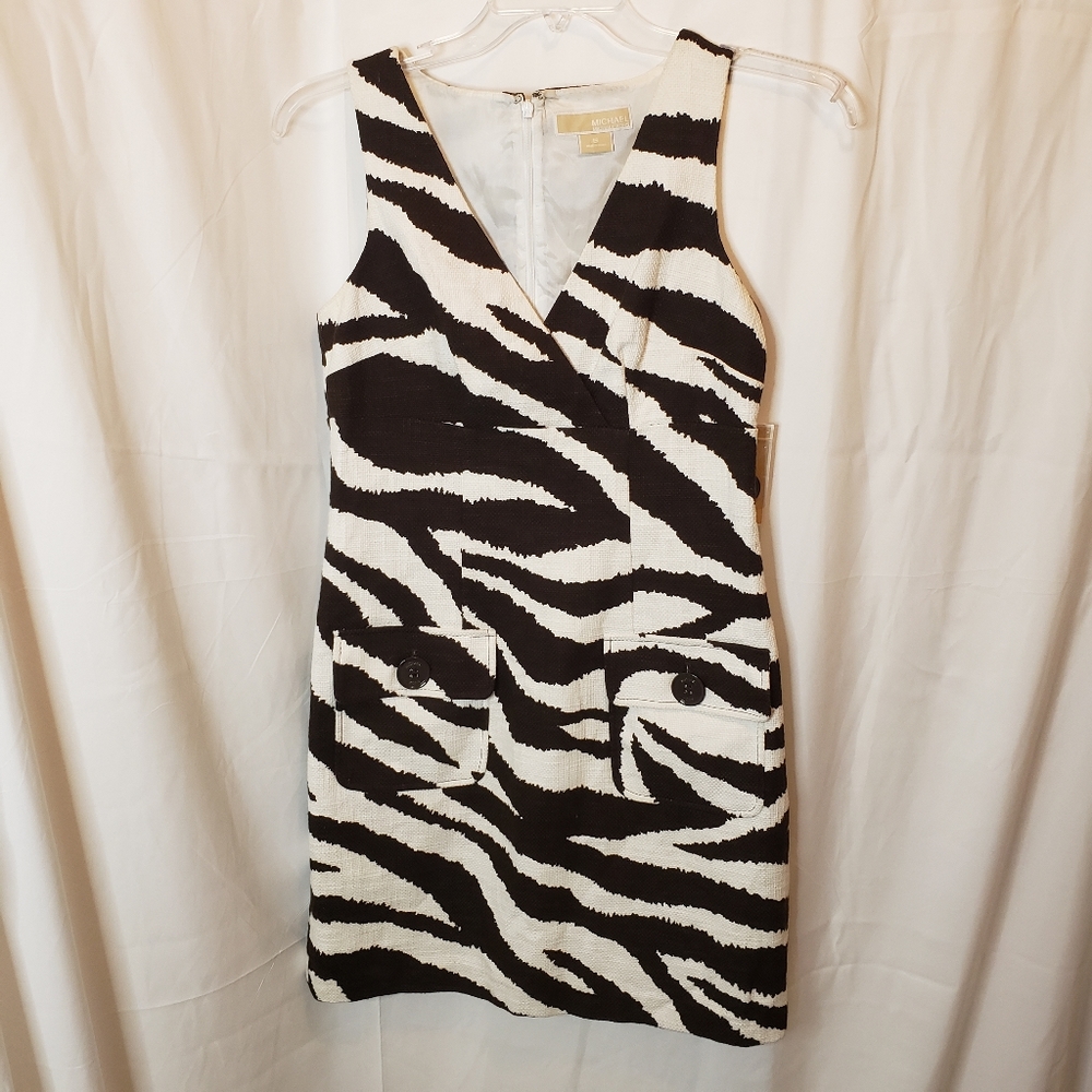 Michael Kors Zebra Print sheath dress. Sz 6